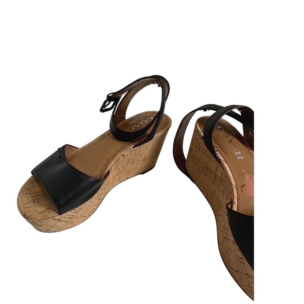 Coach Becka Platform Sandal black Size 6.5 / 6 1/2 excellent but with flaws - Picture 10 of 11